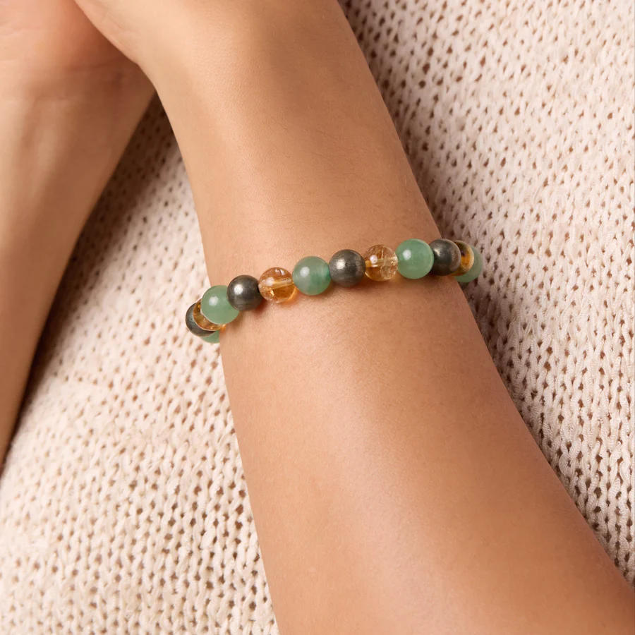 Aventurine, Pyrite & Citrine Bracelet
