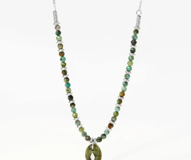 African Turquoise Stone Necklace for Healing & Spiritual Growth
