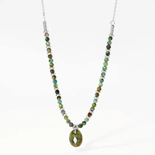 African Turquoise Stone Necklace for Healing & Spiritual Growth